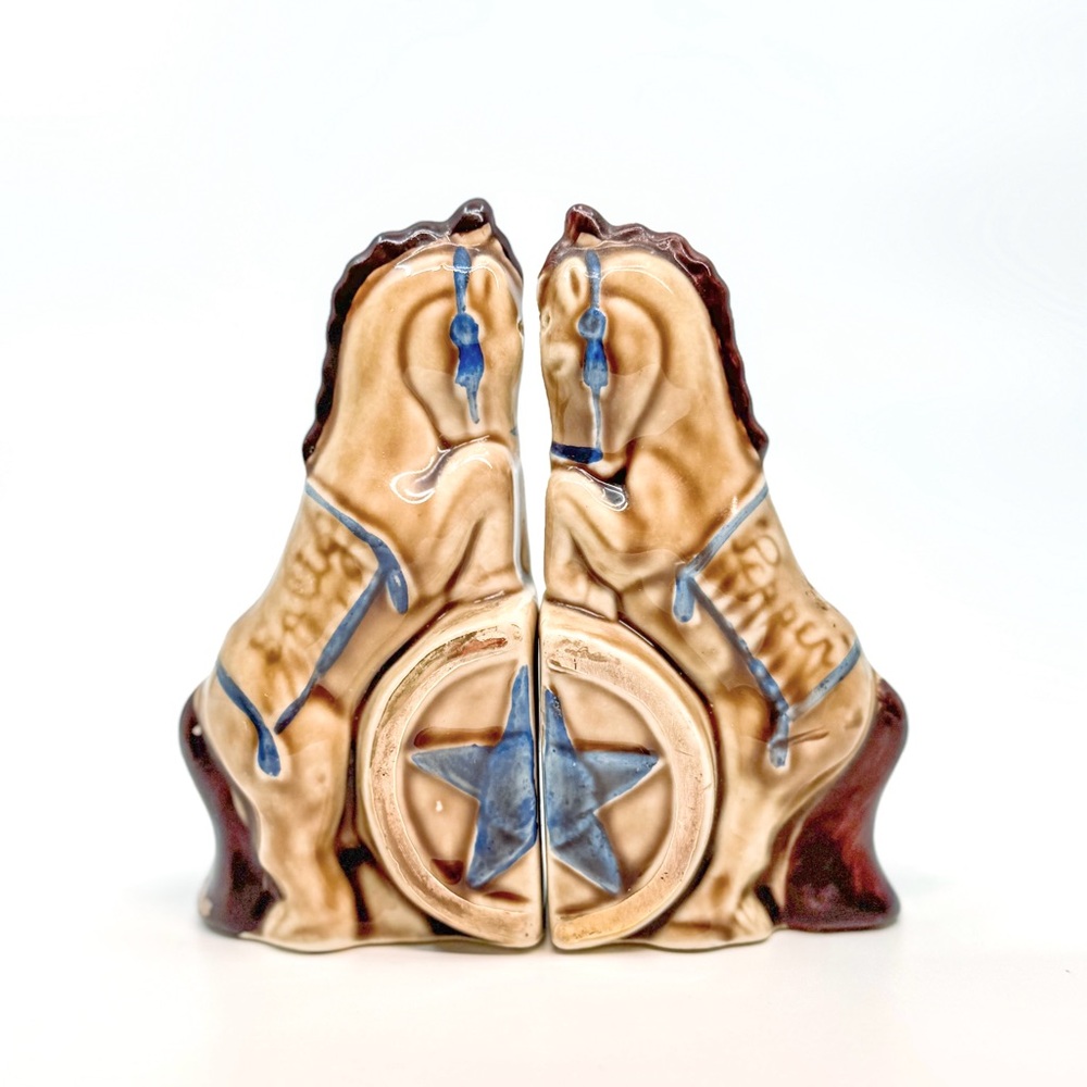 🎠 Vintage 1950s Bookend-Style Rearing Circus Horses Salt & Pepper Shakers 🎠